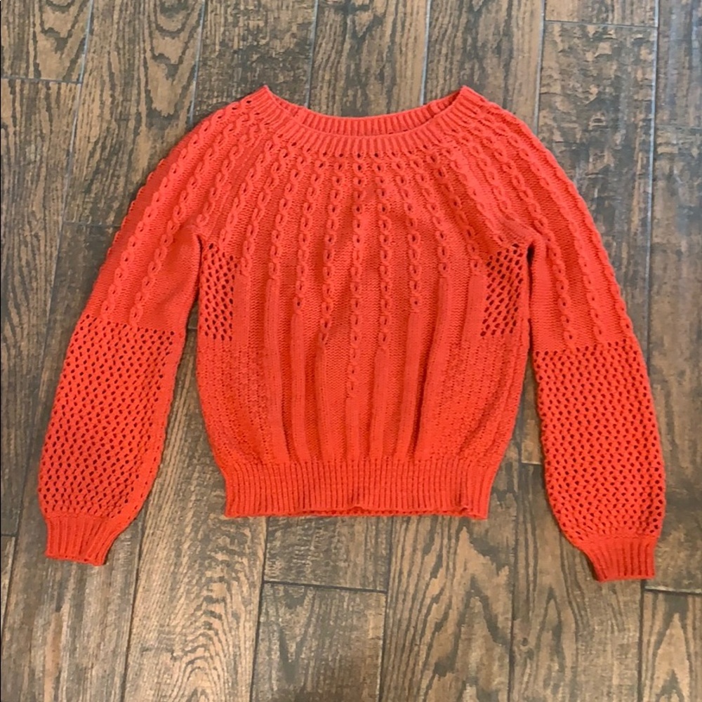 Anthropologie Guinevere Orange Sweater